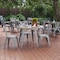 Flash Furniture 30 RD Dining Table Brown Poly Top/Silver Frame JJ-T14623-80-BRSL-GG - alternate 1